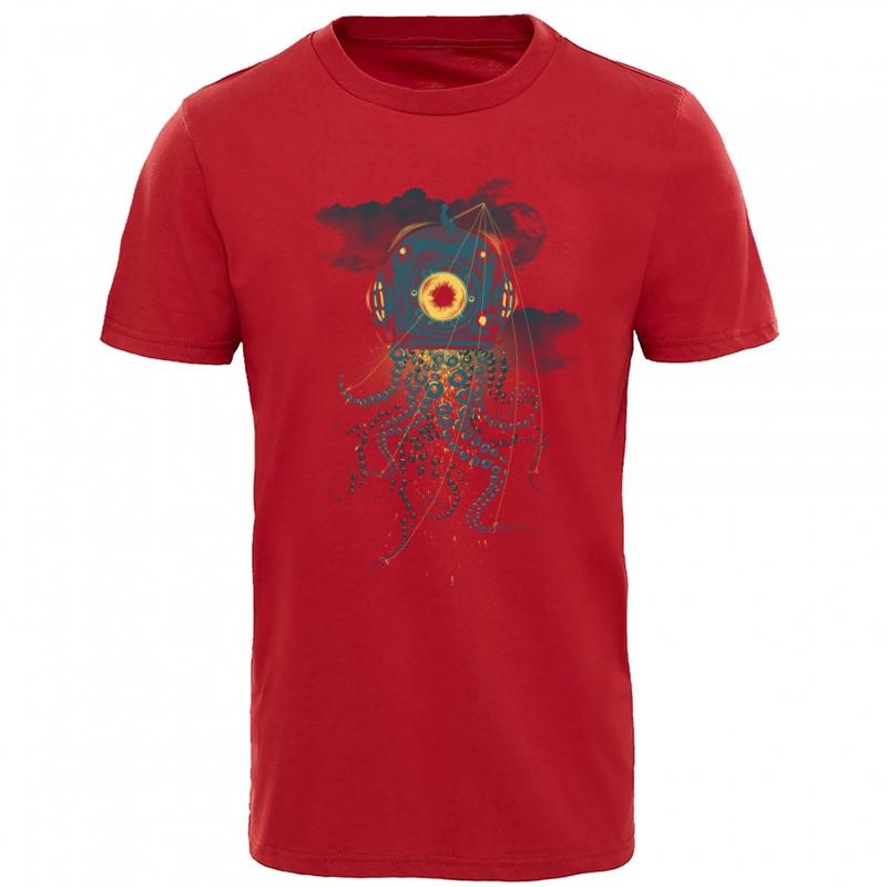 Great Balance Tshirt Men Astronaut Fisher Universe T Shirt Helmet Sea Life Octopus Print Tshirt Jellyfish Tops Tees 100 Cotton S