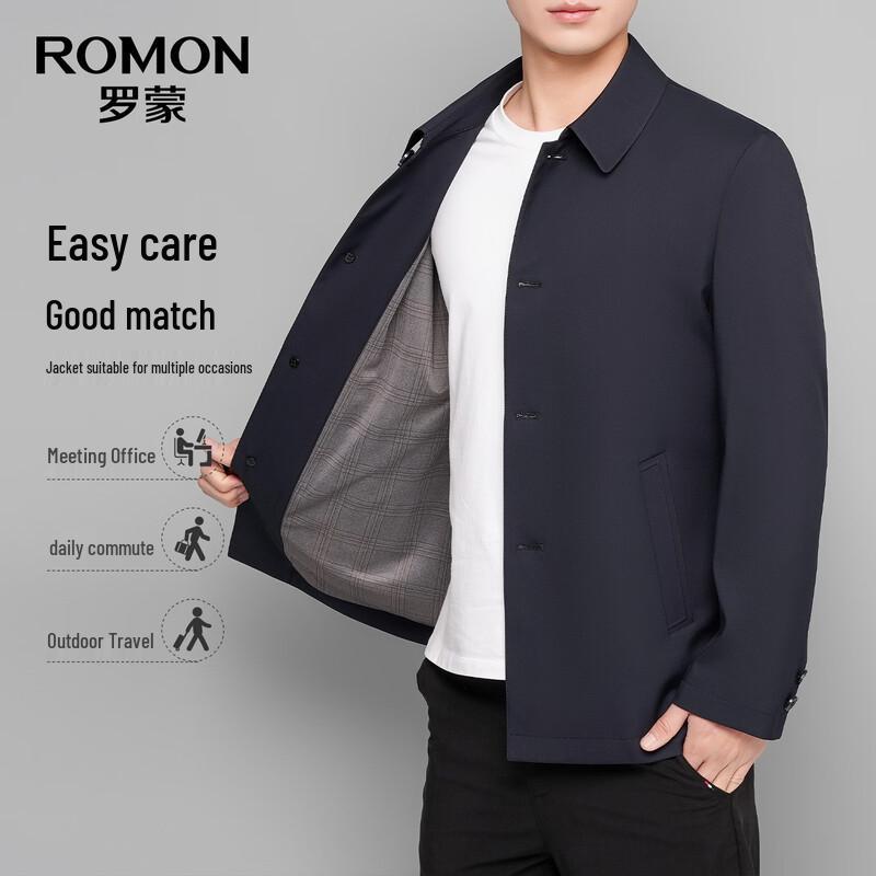 ROMON Men's Business Casual Lapel Jacket J3515