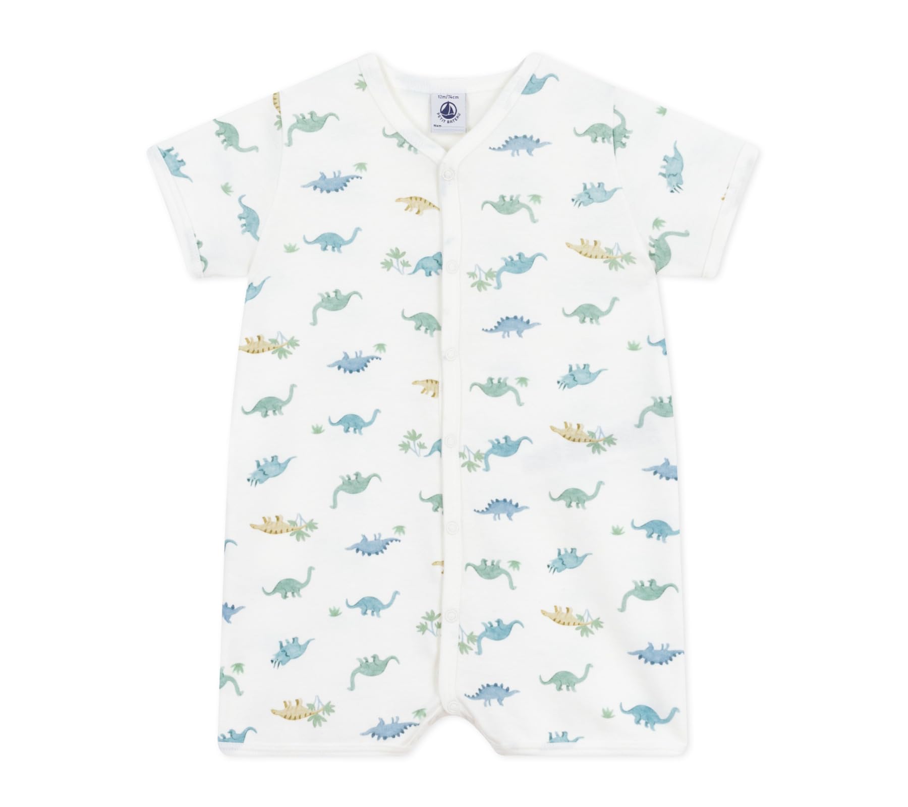 

Short Romper A0CU4 6 months 67cm [Petit Bateau] Off-white/Multicolor