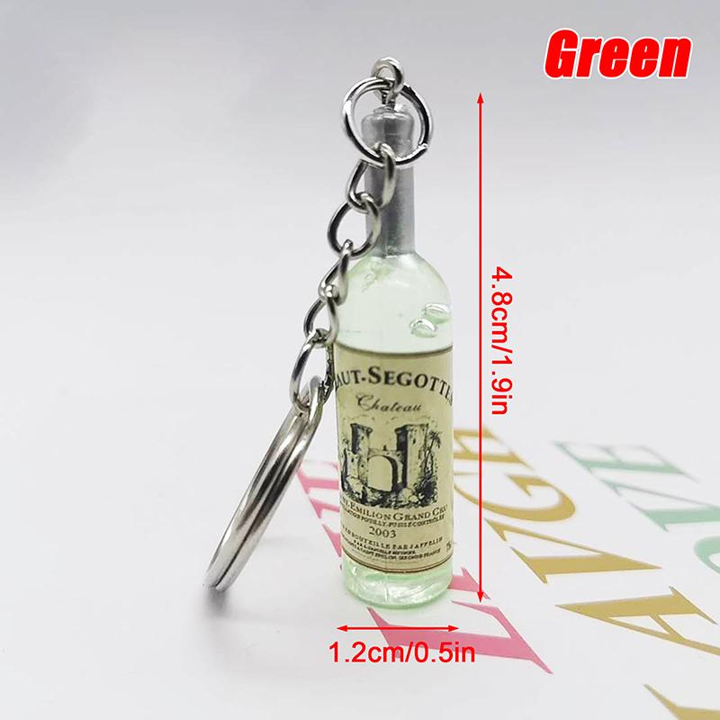Acrylic Beer Wine Bottle Keychain Various Car Bag Key Ring Pendant Gift