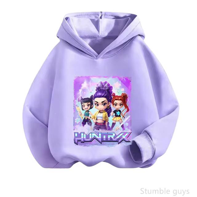 Kids' Retro Anime K-Pop Hoodie - Long Sleeve, Spring/Autumn Casual Wear for Boys & Girls