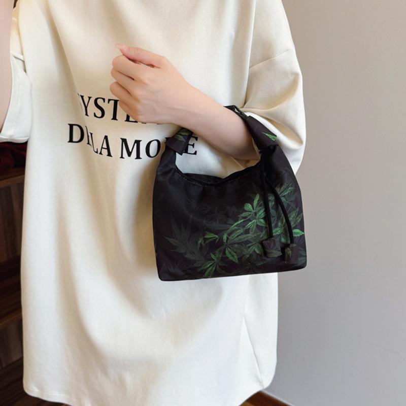 Yogodlns Retro Embroidery Crossbody Bags Adjustable Shoulder Straps Fashion Bucket Purses Small Satin Handbag