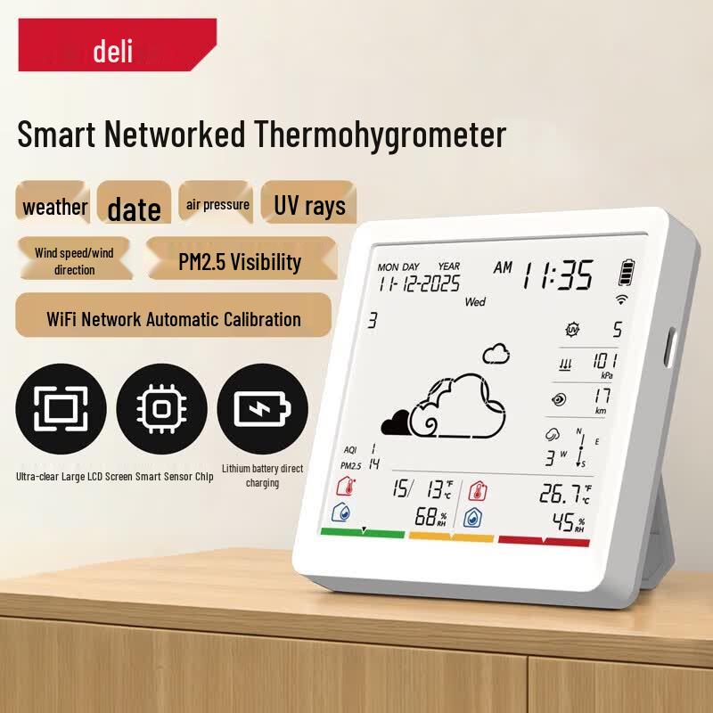 Deli Smart WiFi Indoor/Outdoor Thermohygrometer