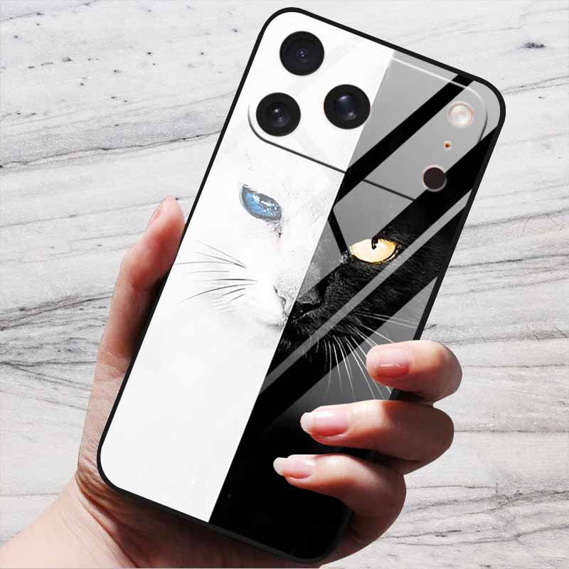 Cute Case For iPhone 17 Pro Plus Capa 17 Pro Max Bumper Luxury Tempered Glass Hard Back Cover iPhone17 Air Funda Animal Patterns