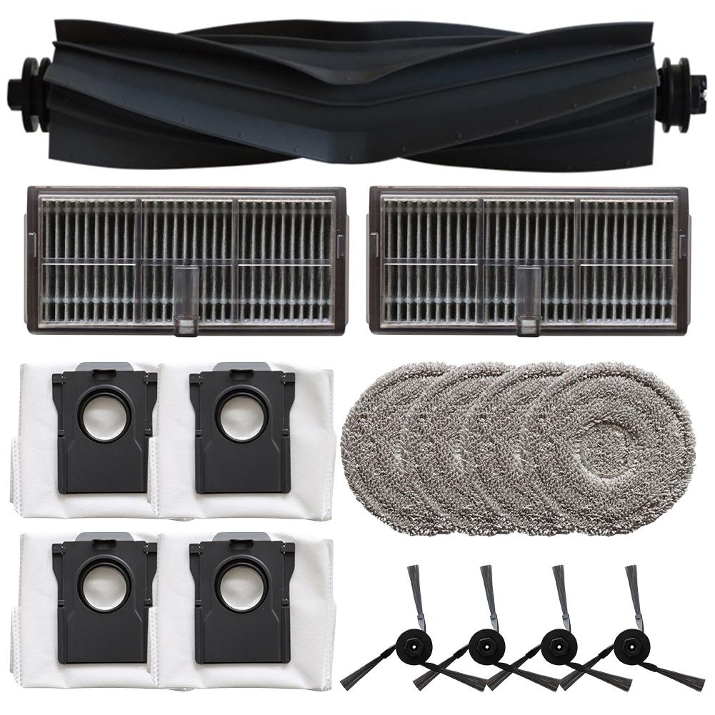 8PC Side Brushes 6 Mop Cloths For Roborock P10 Pro - Complete Robot Vacuum Replacement Parts Kit With HEPA Filter & Dust Bags