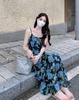 Grassland beach travel wear seaside vacation photo super fairy suspender dress woman