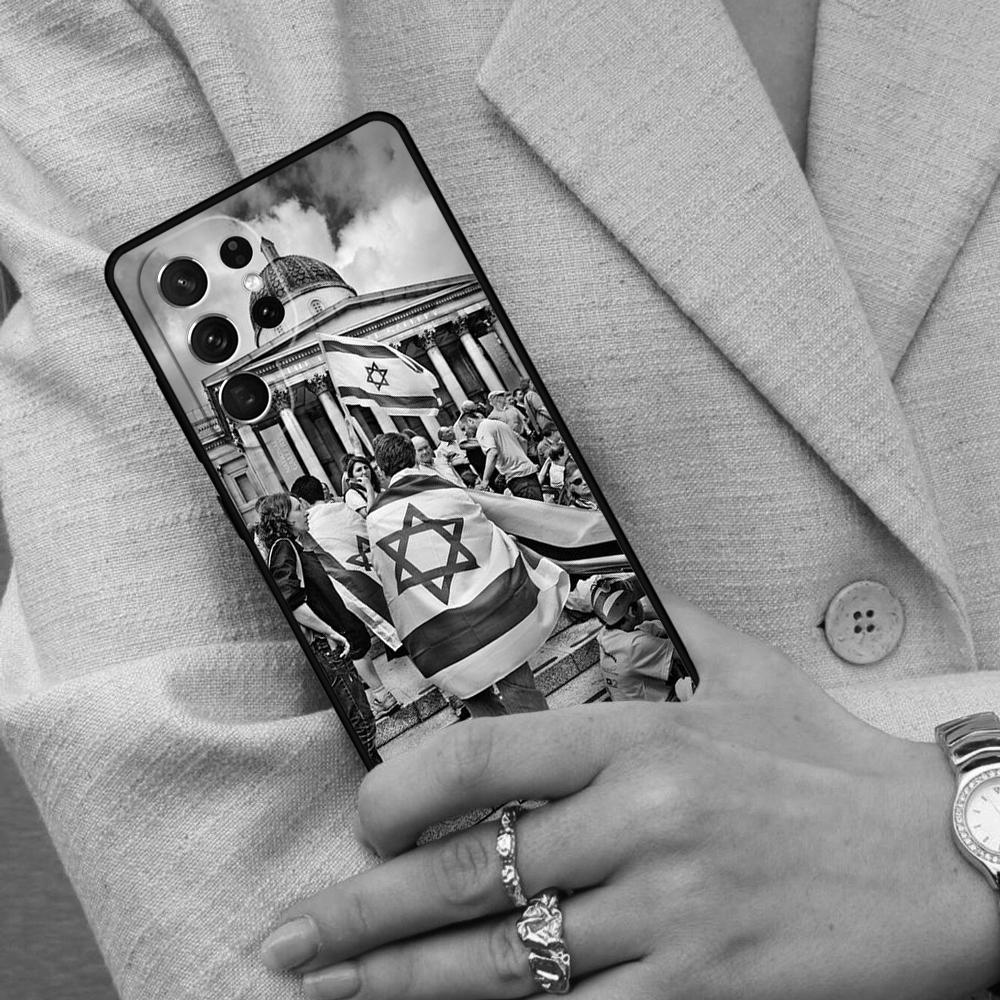 I=srael Flag in Finger SOFT Cell Phone Case for Samsung Galaxy S26 Ultra S25 S24 S23 S22 S21 S20 Note10 Cover
