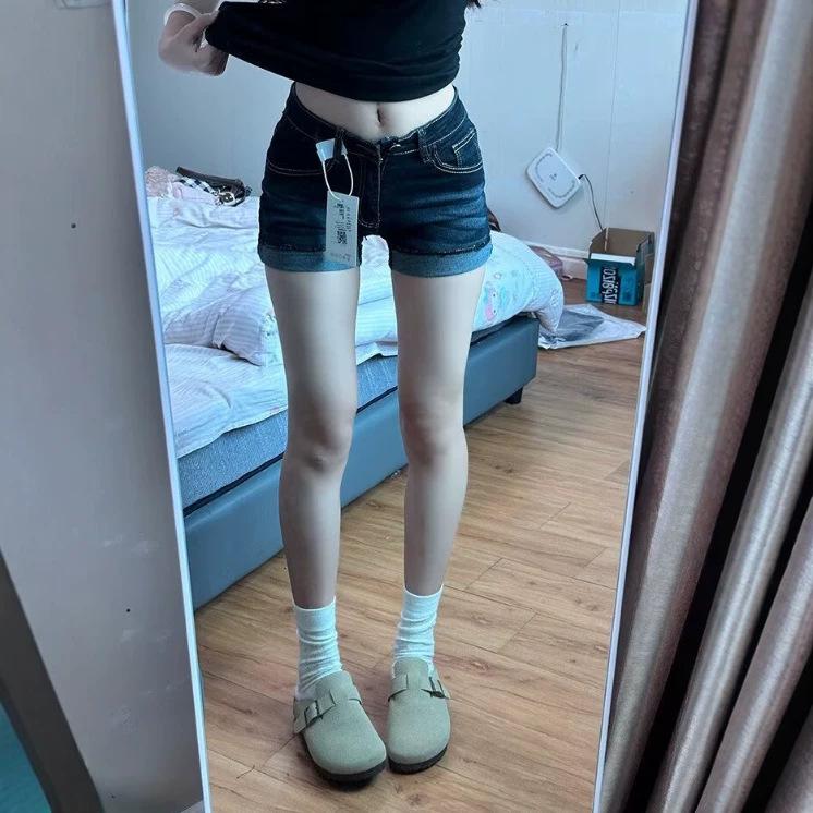 Women's High Waist Retro Denim Shorts - Slimming A-Line Hip-Hugging Summer Style