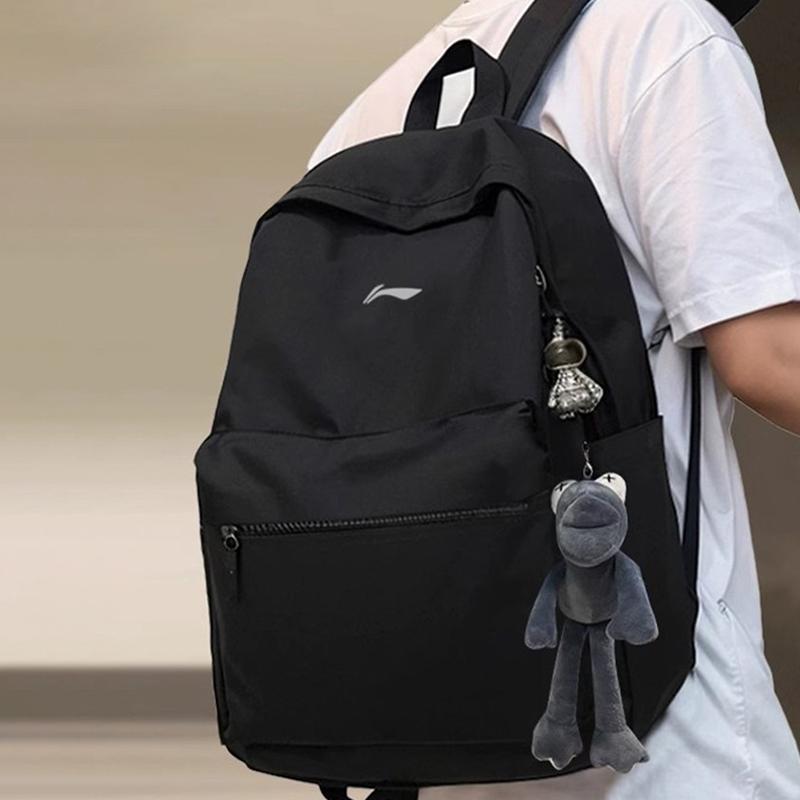 Li Ning Polyester Backpack Unisex Black ABSW503-1