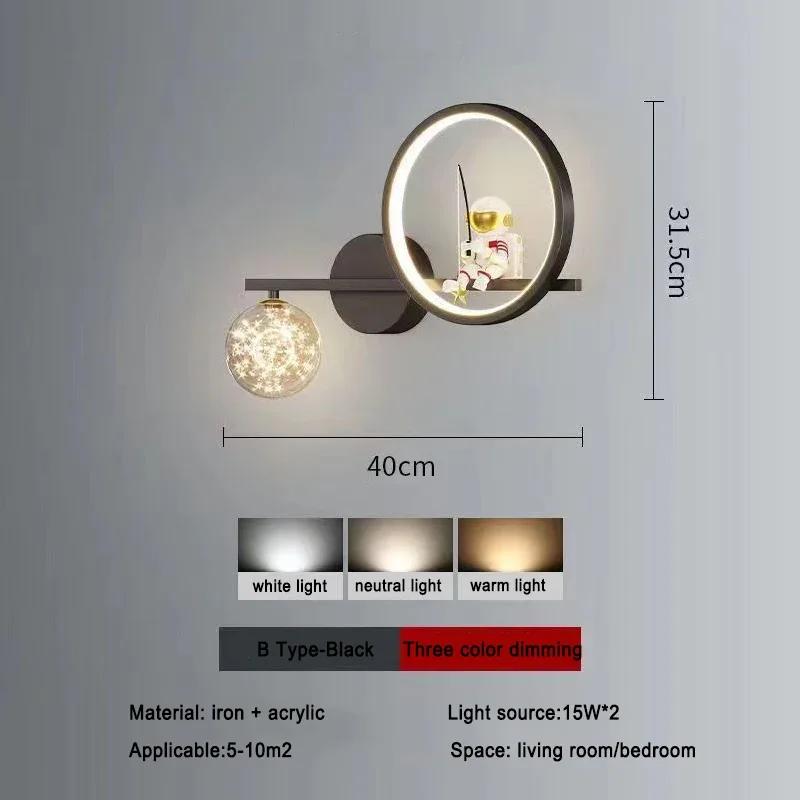 Modern Children Wall Lamp LED Star Projector Decorate Kids Wall Light Bedroom Space Creative Astronaut Sconces Indoor Lighting