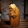Chinese-style Landlord Decorations Living Room God of Wealth Sculpture Imitation Wood Carving Coffee Dining Table Decorations Tabletop Decorations
