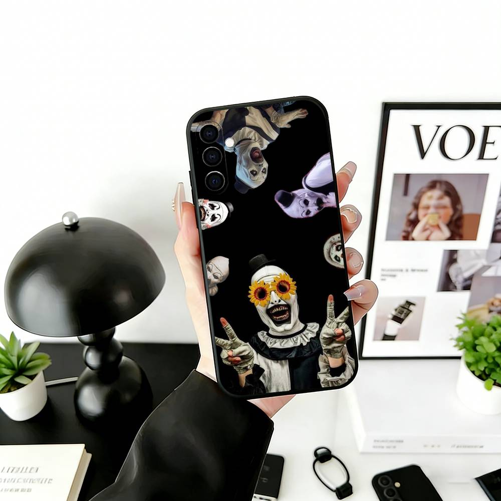 T-Terrifier H-Horror C-Clown Phone Case For Samsung Galaxy A73,A72,A71,A70,A53,A52,A51,Soft Silicone Black Cover