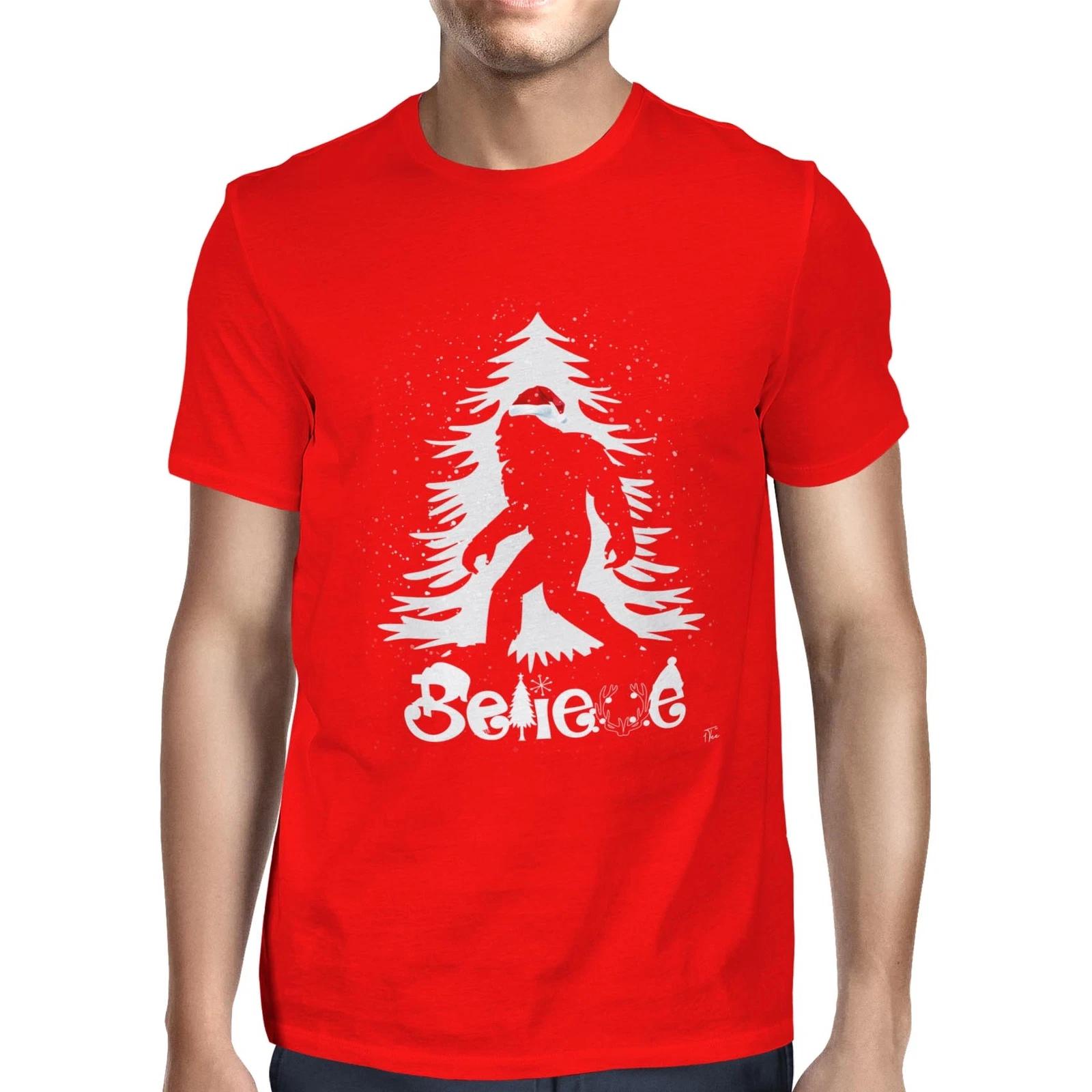 1Tee Mens Believe in Big Foot Santa T-Shirt XS