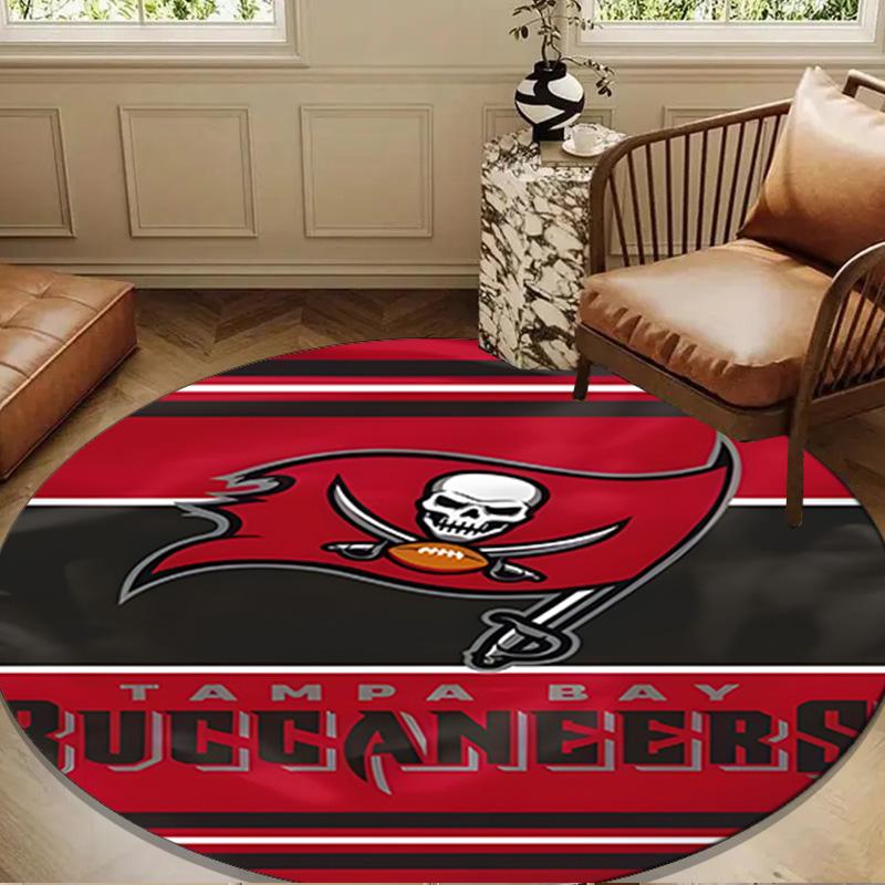 Tampa Bay Buccaneers Helmet Round Mat, Anti-slip Circle Carpet Chair Rug For livingroom,Bedroom, Doormat Home Decor Gift Christmas Gifts