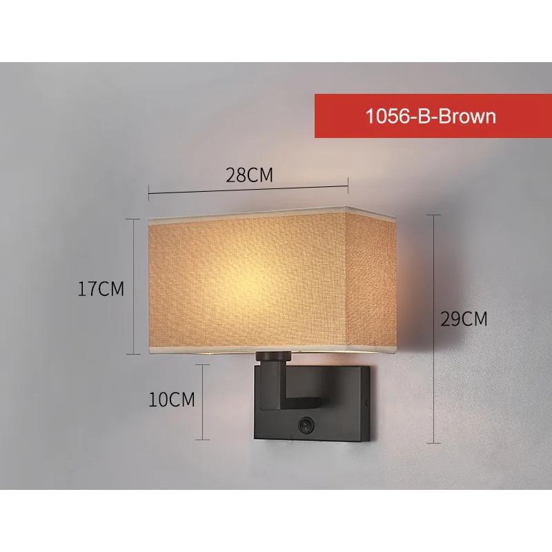 

Настенный светильник с выключателем, светодиодный тканевый абажур, настенные светильники для спальни, гостиной, лестницы, украшения дома в отеле, AC85-265V 11-15W&3 Color dimming