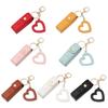 Lipstick Organizer Sleutelhanger Leer Lipstick Tasje met Hartvormige Hanger voor Vrouwen Draagbaar Lipgloss Etui voor Reizen Rugzak