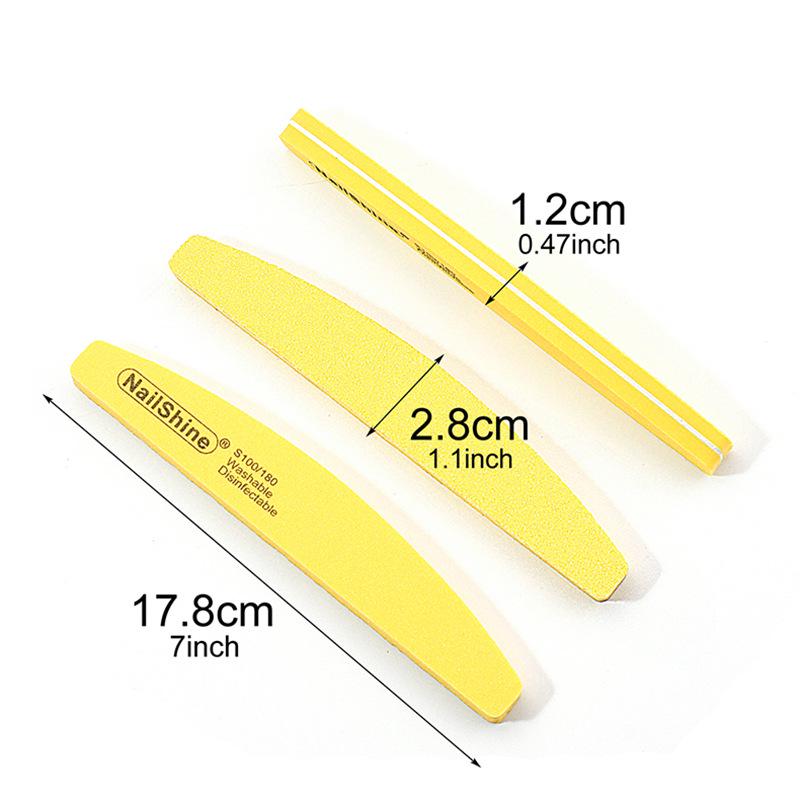 Nail Salon High-Elastic Half-Moon Sanding and Shaping Multi-Color Sponge Nail File