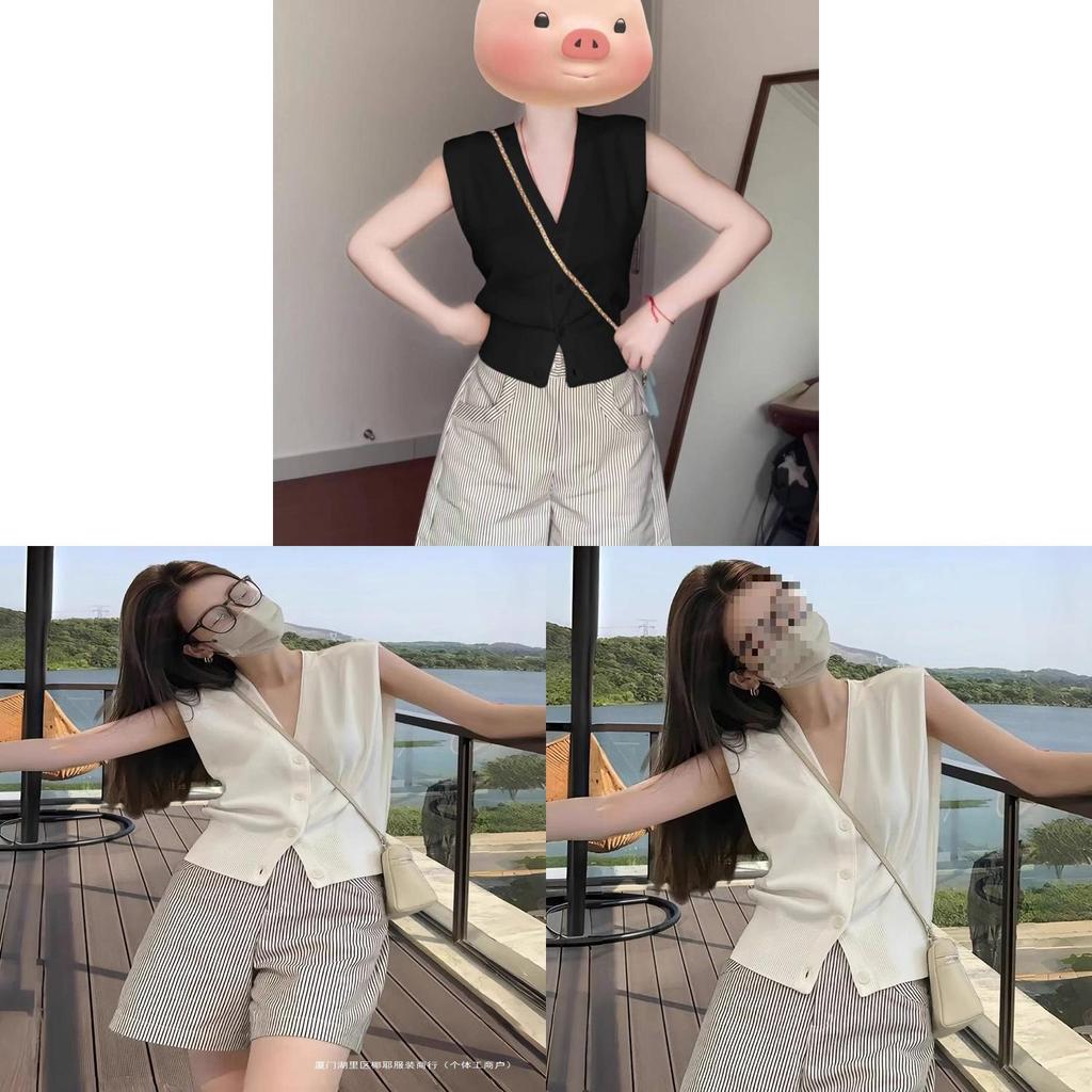 Wool Crop Top For Women Summer Blouse With Polo Neck And Wavy Knit Style