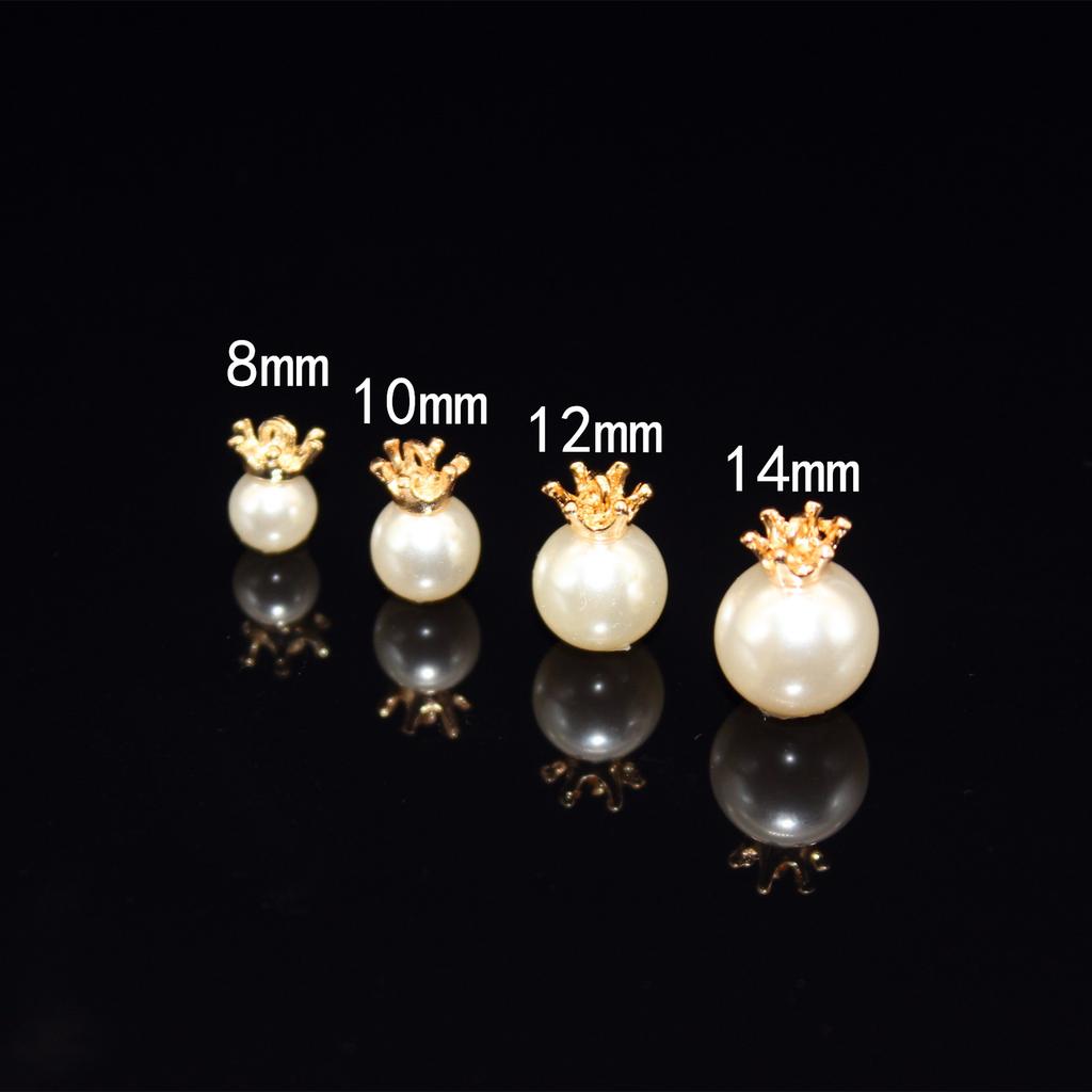 10Pcs Alloy Accessories Hair Accessories DIY Pearl Pendant Small Crown Hair Accessories DIY Bracelet Accessories