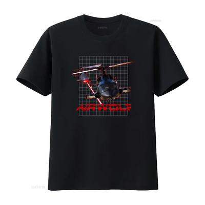 Airwolf Retro Tv Series Helicopter T Shirt for Men Vintage Style Print Vintage Washed Designer Clothes Homme Stylish Slightly