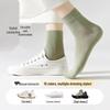 Women's Summer Cotton Mesh Mid-Calf Socks - Sweat-Absorbent, Odor-Resistant, Breathable, Non-Slip, Boneless, White.