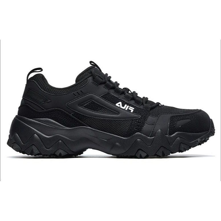 FILA Oakmont Fabric Synthetic Leather Lace-Up Durable Low-Top Dad Sneakers Men sneakers Black F12M031111FBK