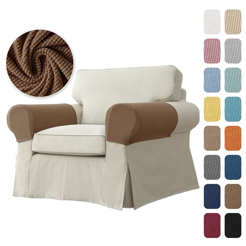 2pcs/set Jacquard Armchair Slipcovers Stretch Armrest Covers for Chairs Couch Sofa Armrest Covers Non-Slip Furniture Protector