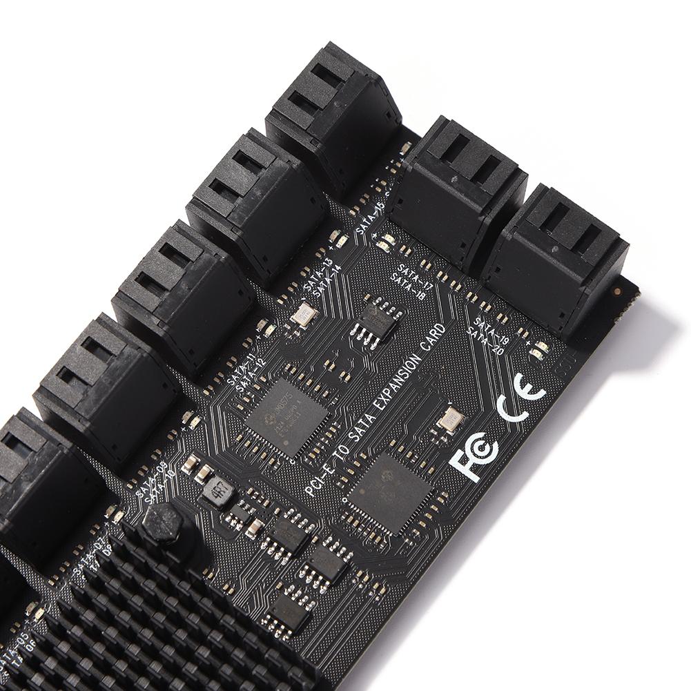 20 Port PCI-E SATA3.0 PCI-E 1X PCI Express 3.0 GEN3 Expansion Card 6Gbps Converter Adapter for ASM1166 Adapter Accessories