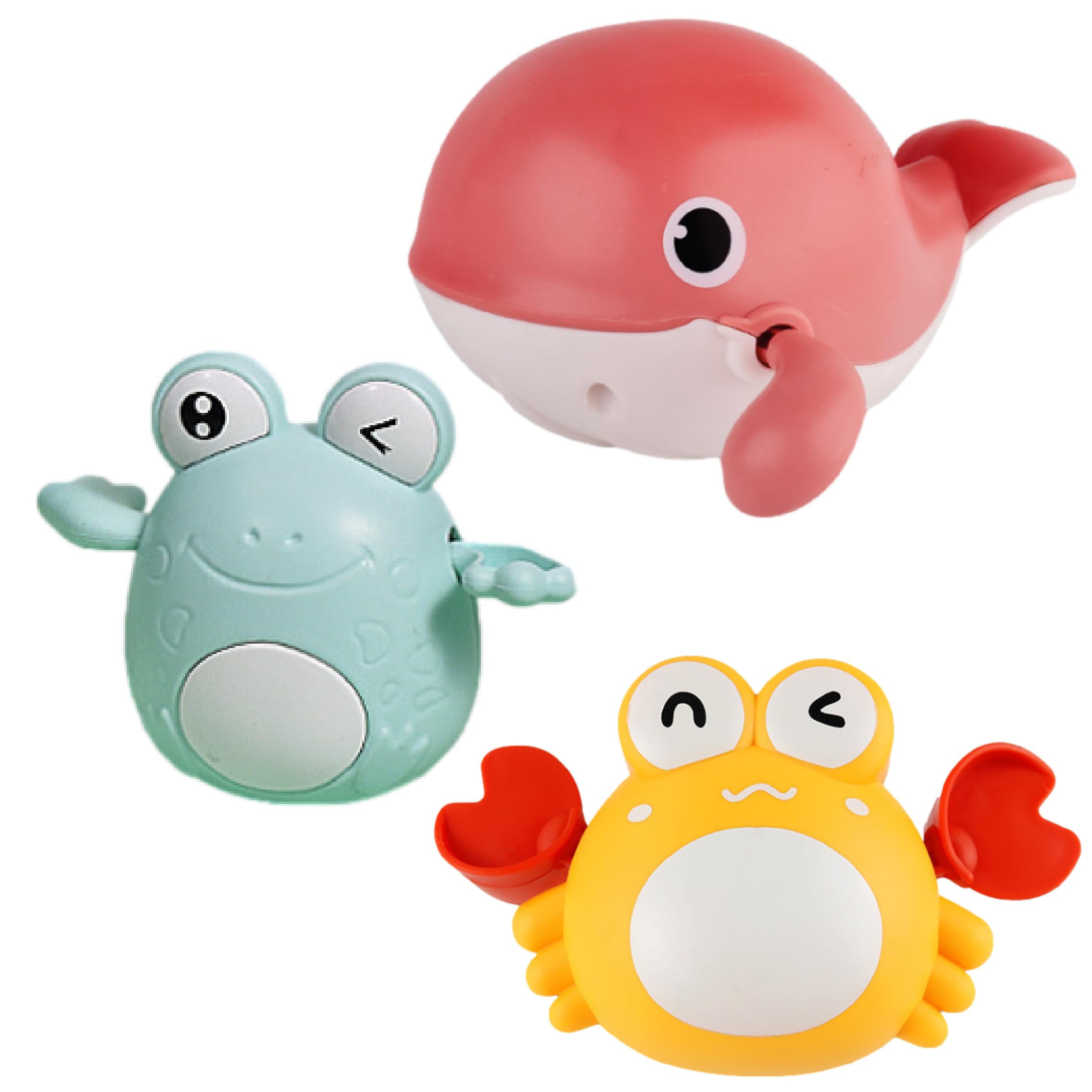 

Sugarello Bath Toys - Kids Bath Toys, Swim-Type Wind-Up Toys, Shower Toys, Water Play, Dolphin, Fish, Whale, Frog, Crab, Rainbow Shower, Cute (Whale