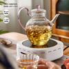 550ML Home Cooling Kettle Heat-resistant Glass Teapot Transparent Glass Tea Set Home with Filtered Cold Bubble Flower Teapot