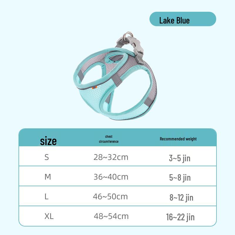 Breathable Vest-Style Pet Harness & Leash for Small Dogs & Cats