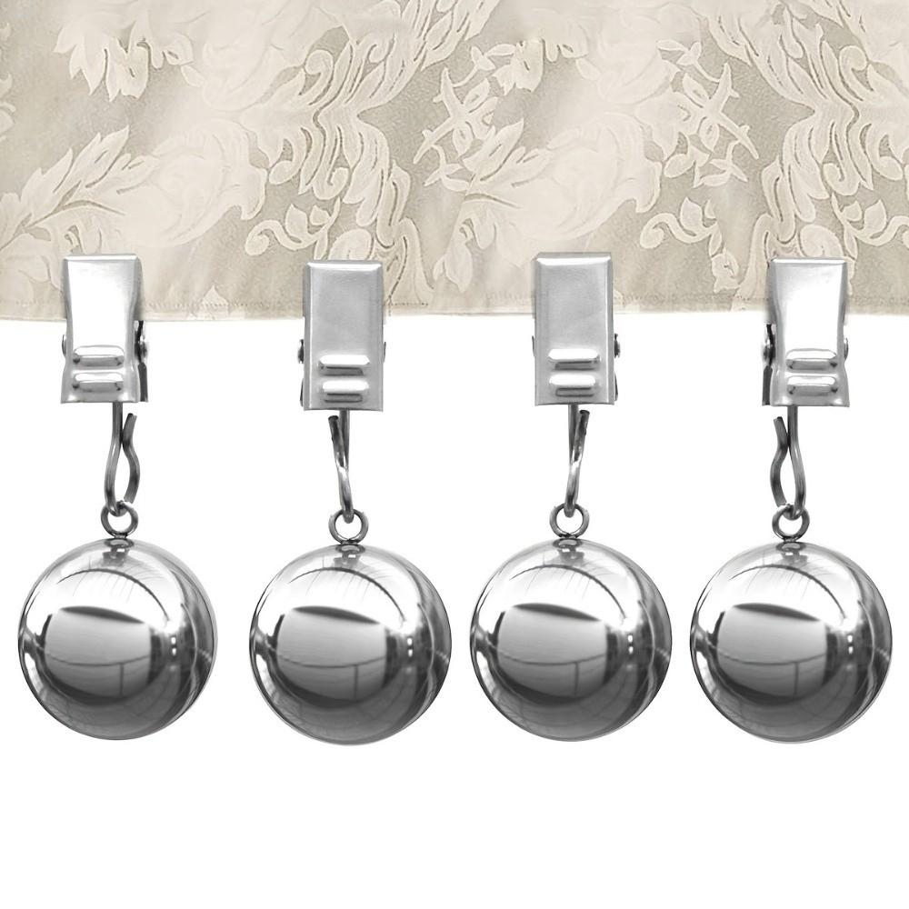 4Pcs Rust Proof Outdoor Curtain Anchors Heavy Duty Curtain Stabilizer Fixing Ball Clips Home Use