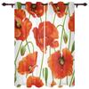 Blume Mohn Moderne Hall-Vorhänge Für Wohnzimmer Küche Jungen Mädchen Schlafzimmer Langer Vorhang Für Fenster Cortinas Heimdeko
