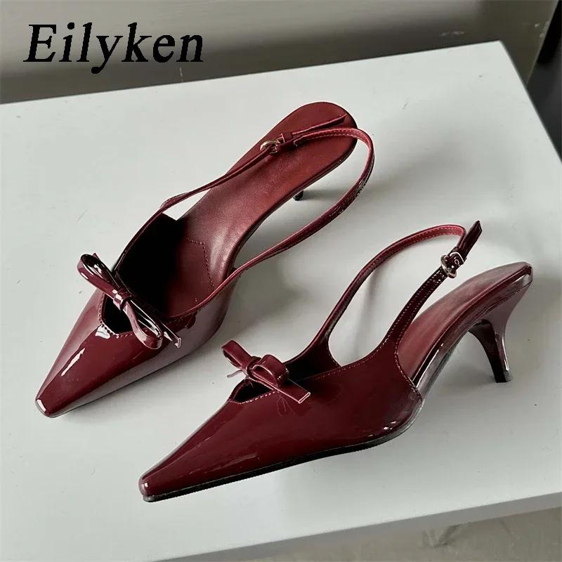 Fashion Eilyken Fashion Pointed Toe Pumps Sandals Elegant Woman Slingbacks Buckle Strap Thin Heels Female Wedding Party Mules Shoes