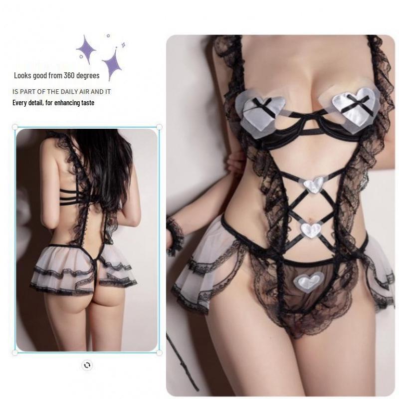 Steel-Supported Lingerie: Enhance Small Chest, Sexy Plus Size Maid Costume