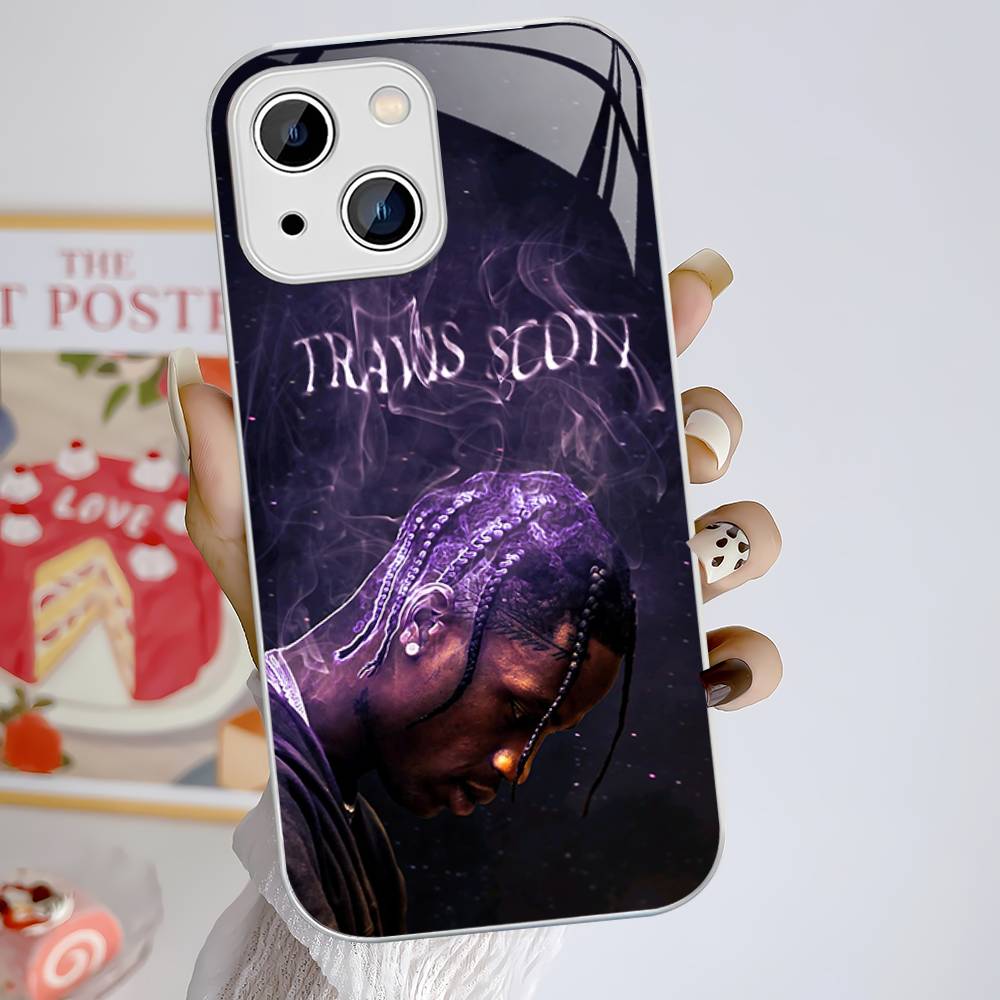T-Travis S-ScottS Singer For IPhone 14 13 12 Mini 11 Pro XS Max X XR 14 Plus Tempered Glass Cover