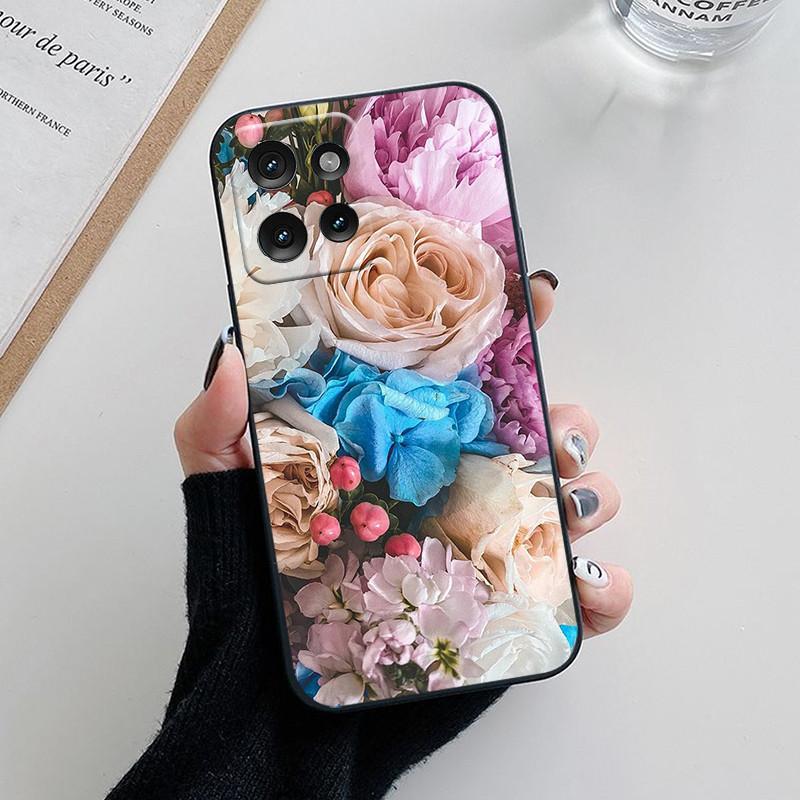 För Motorola Moto G75 Skal Härligt Tecknat Blomma Mjukt Silikon Telefonskydd För Moto G35 G55 5G E14 G04S G54 Power 5G Funda Coque