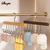 1PC Wooden 8- Hook Suspenders Household Hooks for Clothes Hats Underwear Dormitory Storage Hangers Organization Tool