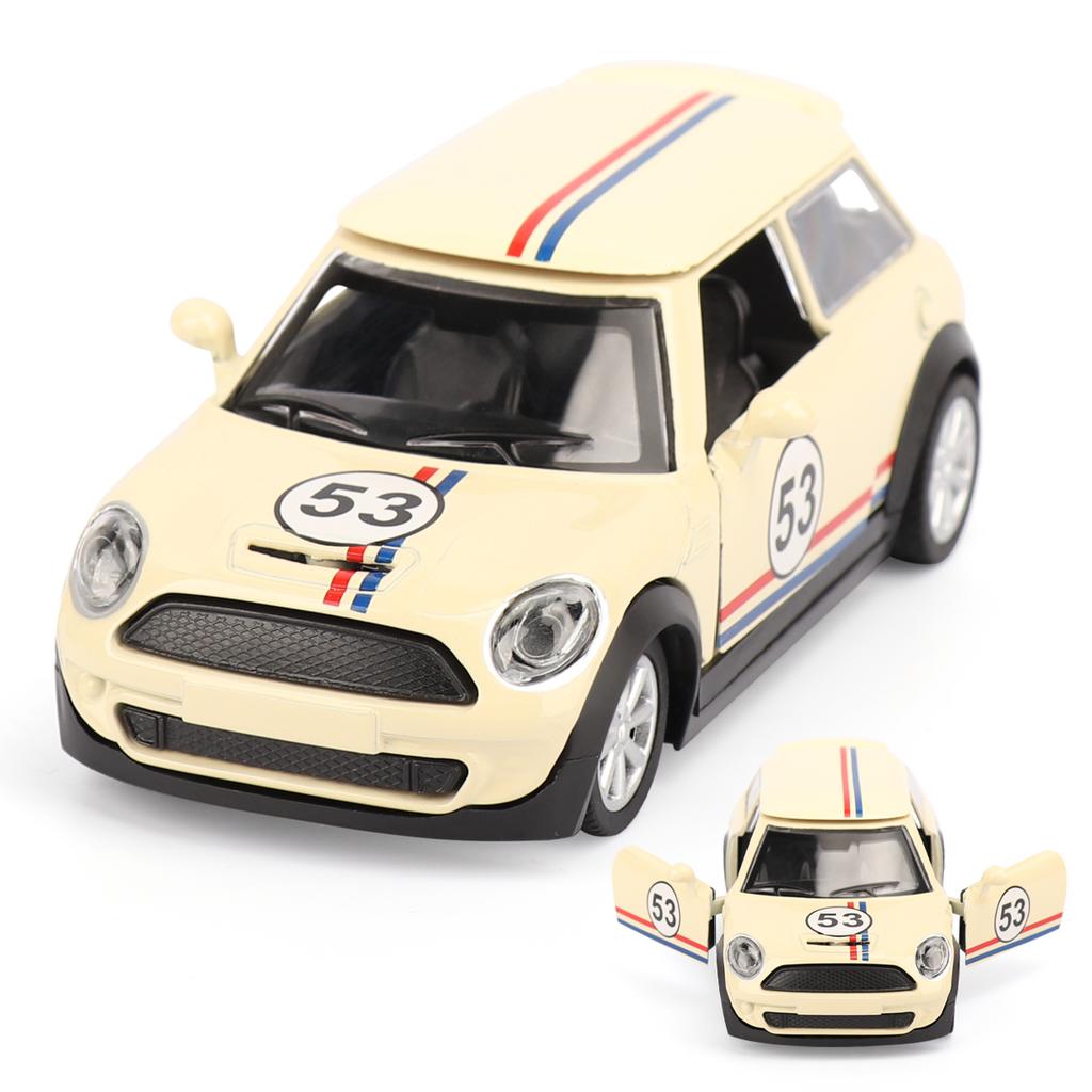 1/32 Scale Alloy Model Mini Painting 53 Racing Classic Model Pocket Toy Pull-Back Door Car Model Children's Toy