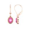 Vintage Pink Lindy Star Sapphire With Diamond Earrings, 925 Sterling Silver Drop, Handmade Earring