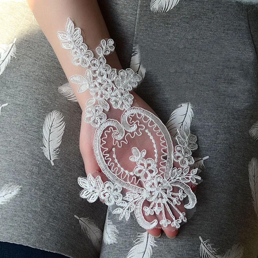 2pcs Organza Fabric Lace Applique Patch Handmade Craft DIY Sewing Lace Accessories  Quilting