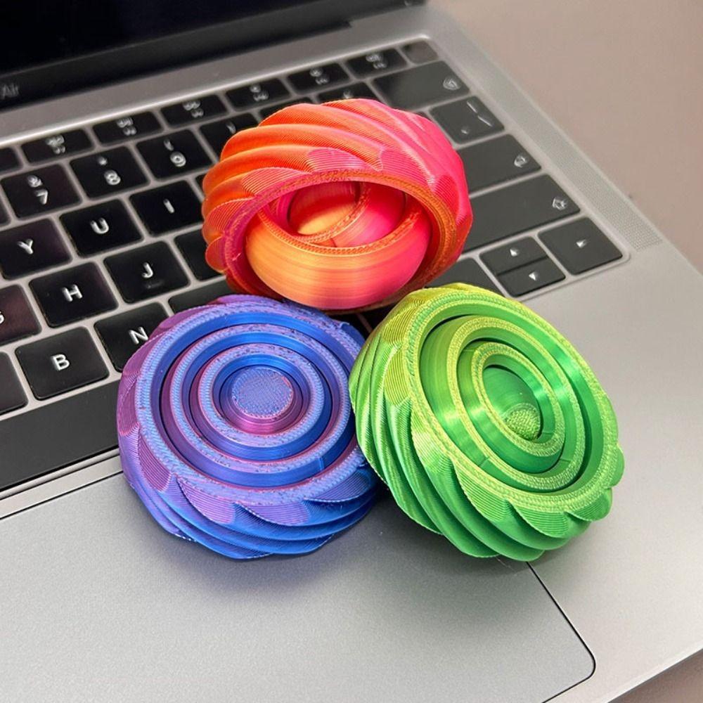 Fidget Toys 3D Printed Rotating Ball Toy Plastic O-Shaped Finger Gyroscope  Anxiety Relief