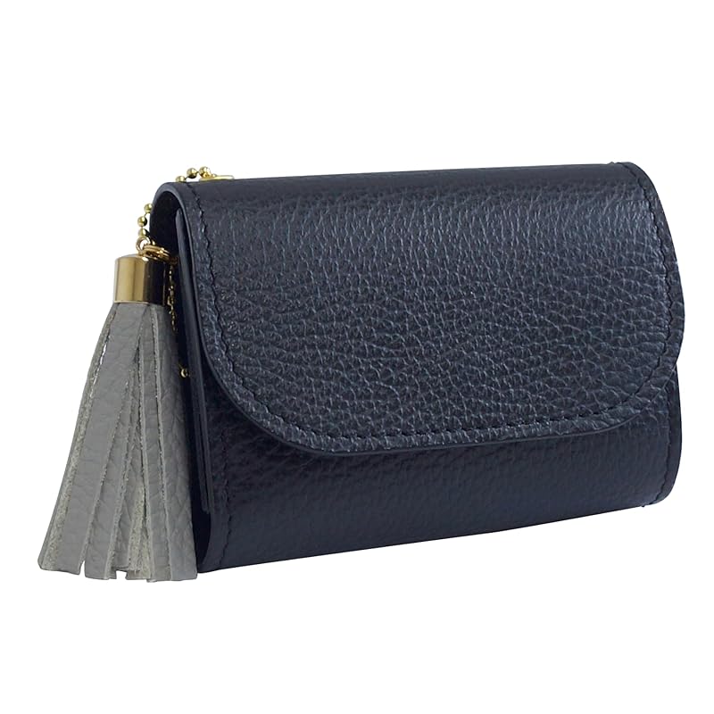 

[COTOCUL] Kotkal mini wallet genuine leather italian leather Bills don t break bi-fold small wallet ladies men s (black black) black black