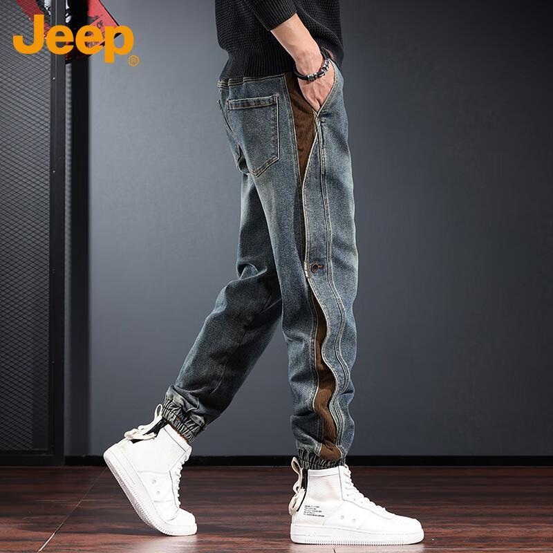 

Jeep Men s Loose Fit Cuffed Denim Casual Pants XL