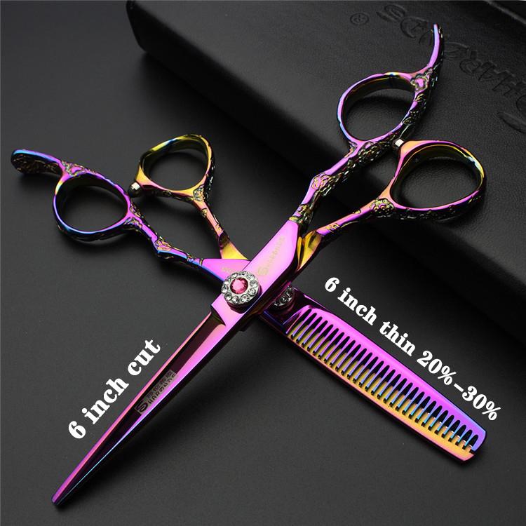 Hairdressing Cutting Scissors Hair Styling Tools 6/6.5/7 inch Salon Scissors Set 440C Barber Shears 10 25 40 50 Thinning Rate