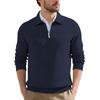 Men S European Size Jacquard Long Sleeve Turn Down Collar Casual Sweatshirt