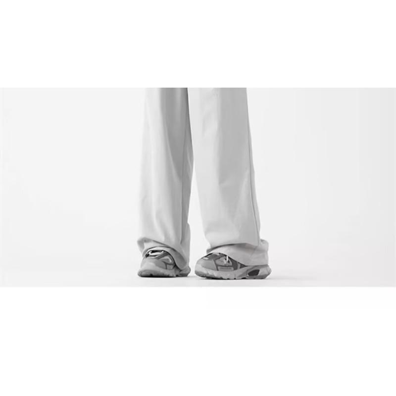 

Повседневные брюки из ледяного шелка, мужские летние тонкие свободные брюки прямого кроя, нишевый трендовый бренд, драпирующиеся широкие брюки 5XL серый