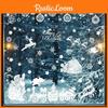 Christmas Window Pvc Sticker With Cartoon Santa Balls Santa Claus Decor For