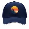 Retro Sunset Pine Forest Silhouette Sandwich Baseball Cap Sun Cap Outdoor Workouts Hat