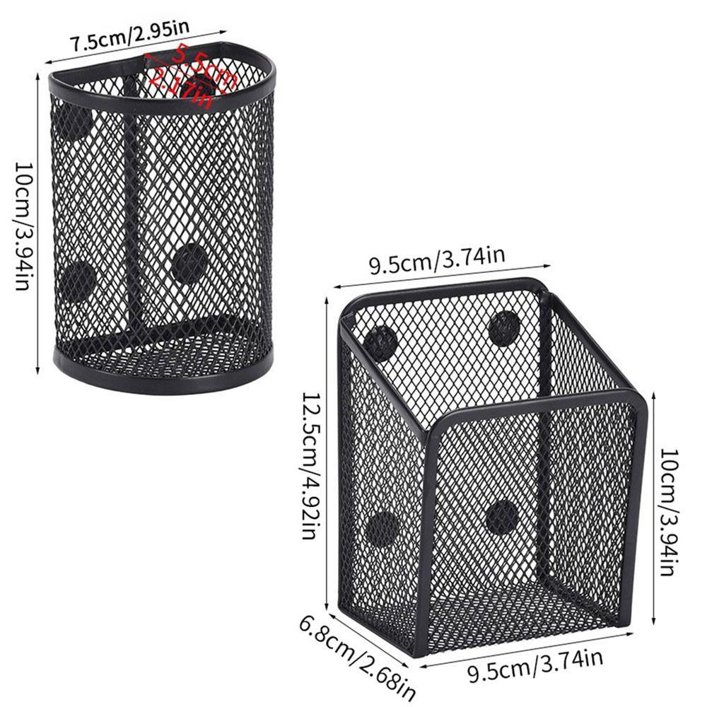 Mesh Magnetic Pencil Holder Strong Magnets Magnetic Storage Basket Metal Storage Box  Refrigerator